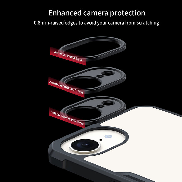 ARMOR-X APPLE iPhone 17e / 16e slim rugged shockproof case with raised edge for screen and camera protection.