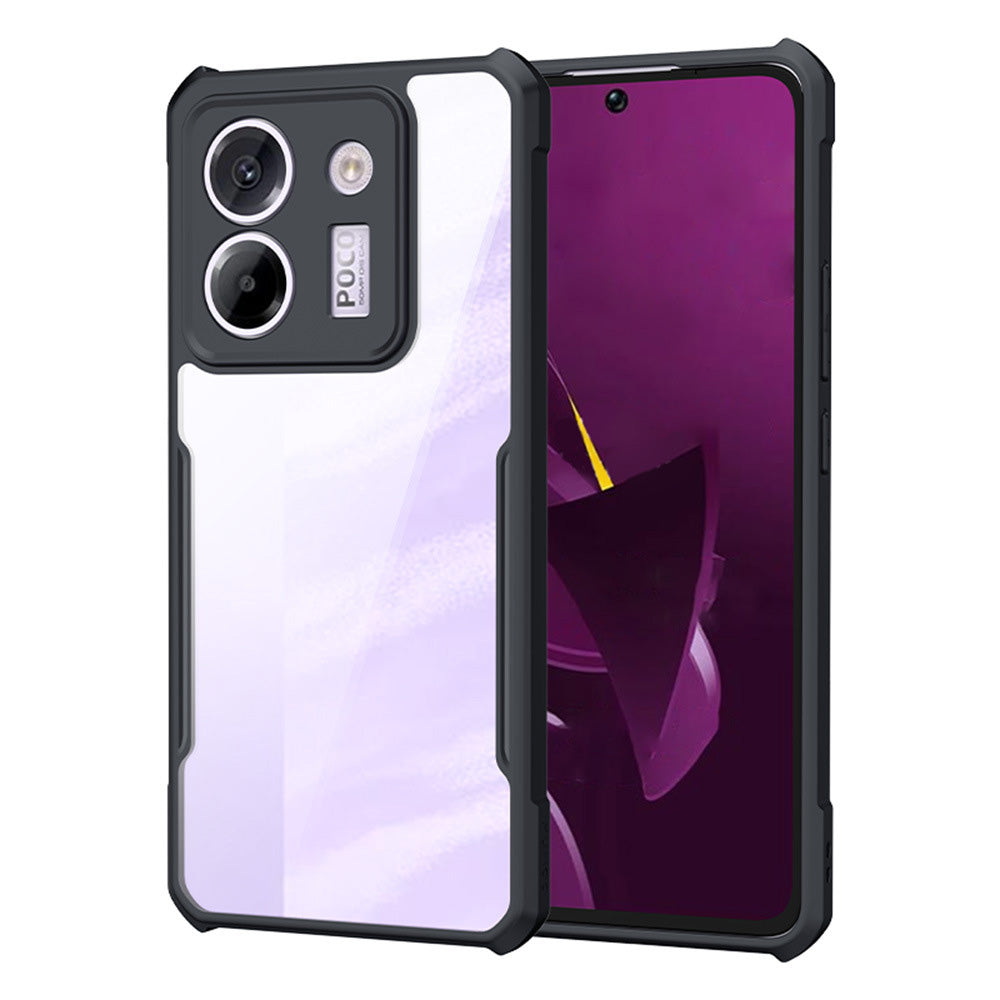ARMOR-X Xiaomi Poco M7 Pro 5G slim rugged shockproof case with raised edge for screen and camera protection.