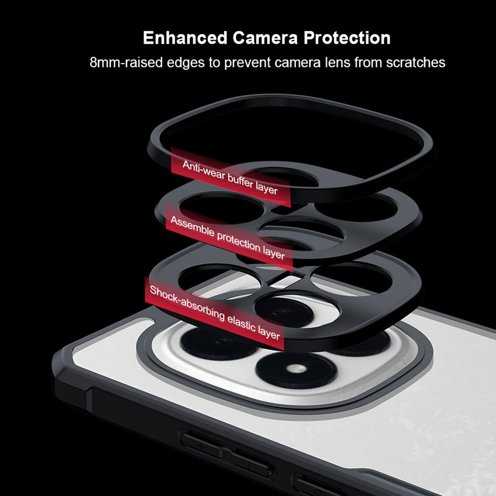 ARMOR-X  Xiaomi Redmi Note 15 Pro+ 5G slim rugged shockproof case with raised edge for screen and camera protection.