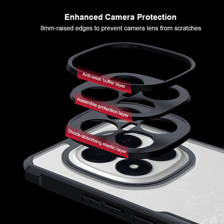 ARMOR-X  Xiaomi Redmi Note 15 Pro+ 5G slim rugged shockproof case with raised edge for screen and camera protection.