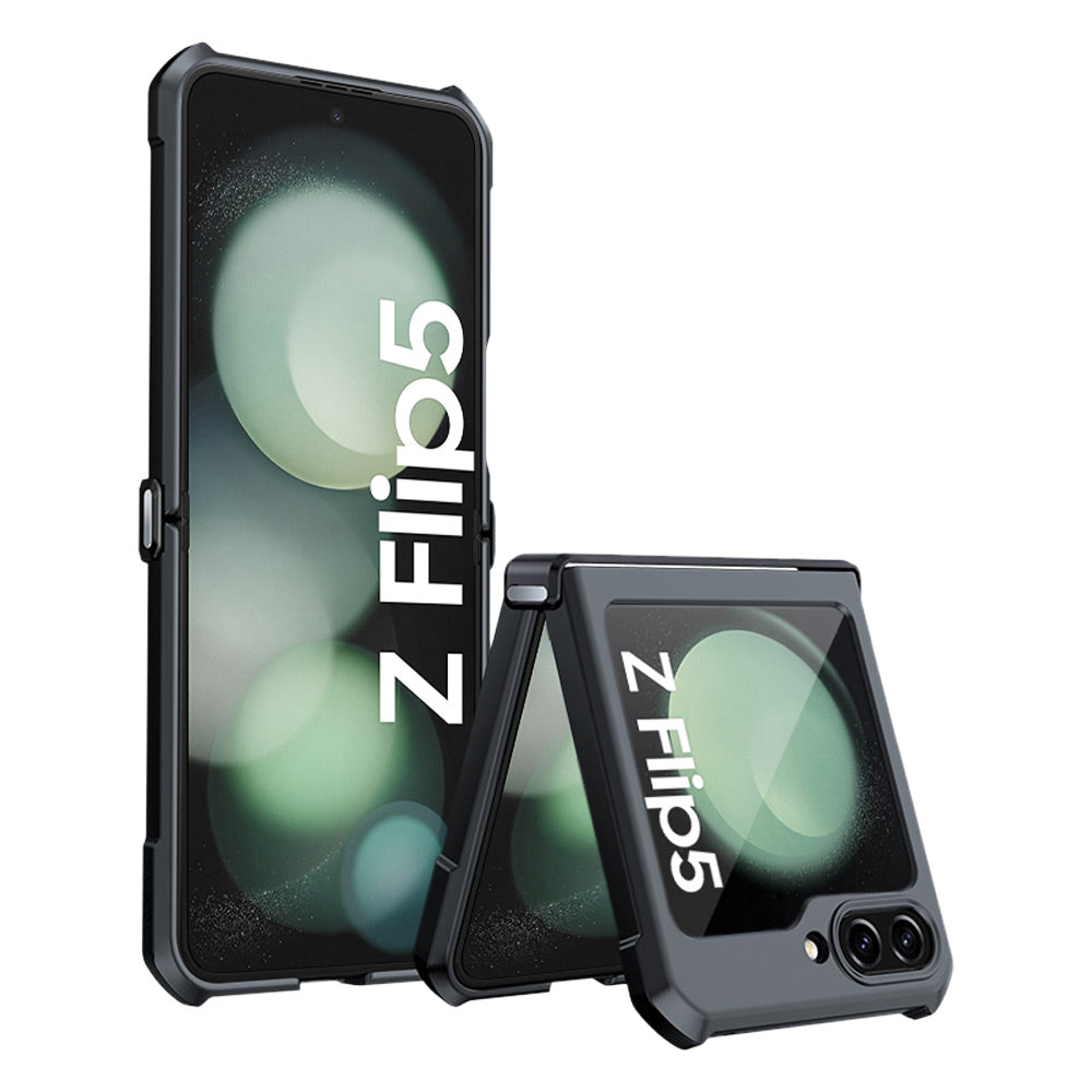 ARMOR-X Samsung Galaxy Z Flip5 SM-F731 slim rugged shockproof cases. Military-Grade Mountable Rugged Design with best drop proof protection.