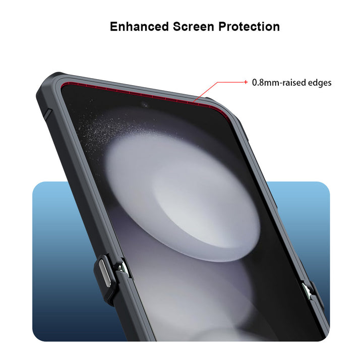 ARMOR-X Samsung Galaxy Z Flip6 SM-F741 slim rugged shockproof case with raised edge for screen and camera protection.