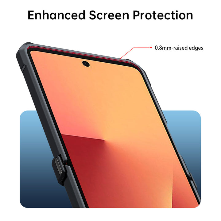 ARMOR-X Samsung Galaxy Z Flip7 SM-F751 slim rugged shockproof case with raised edge for screen and camera protection.