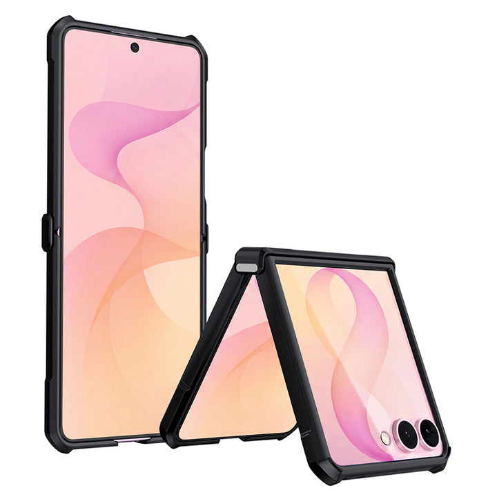 ARMOR-X Samsung Galaxy Z Flip7 SM-F766 slim rugged shockproof cases. Military-Grade Mountable Rugged Design with best drop proof protection.