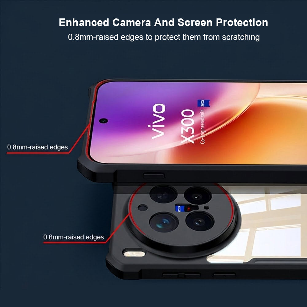 ARMOR-X VIVO X300 slim rugged shockproof case with raised edge for screen and camera protection.