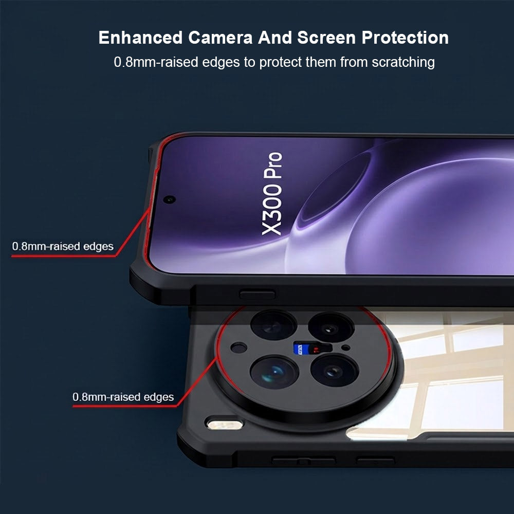 ARMOR-X VIVO X300 Pro slim rugged shockproof case with raised edge for screen and camera protection.