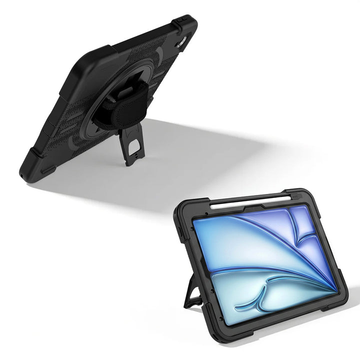 TPR-iPad-A5 | iPad Air 11 (M4/M3/M2) / Air (5th/4th) | IP68 Waterproof, Shock &amp; Dust Proof Case with hand strap and kick-stand