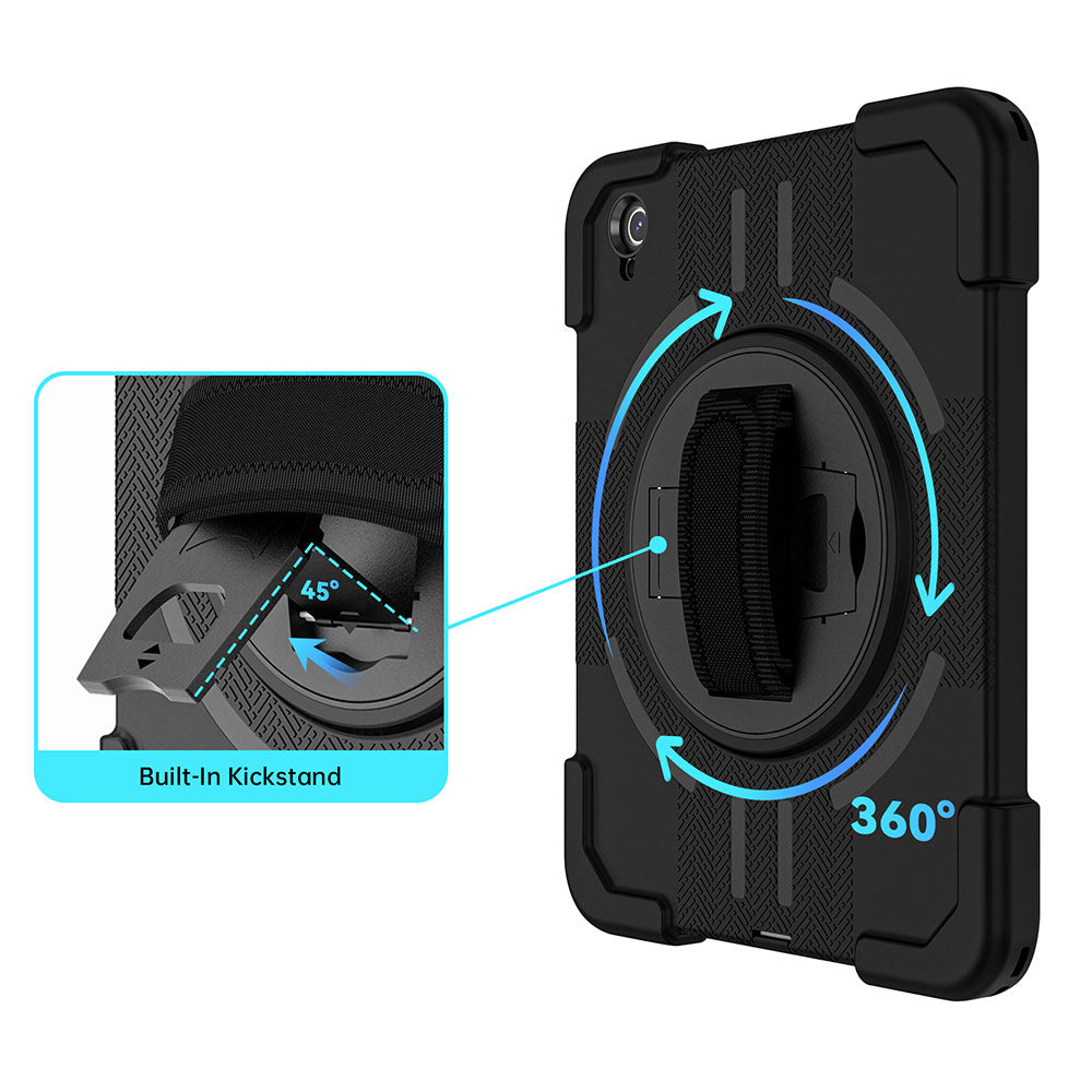 TPR-iPad-N5 | iPad 11-Inch (11th Gen / A16) | Rainproof military grade rugged case with hand strap and kick-stand