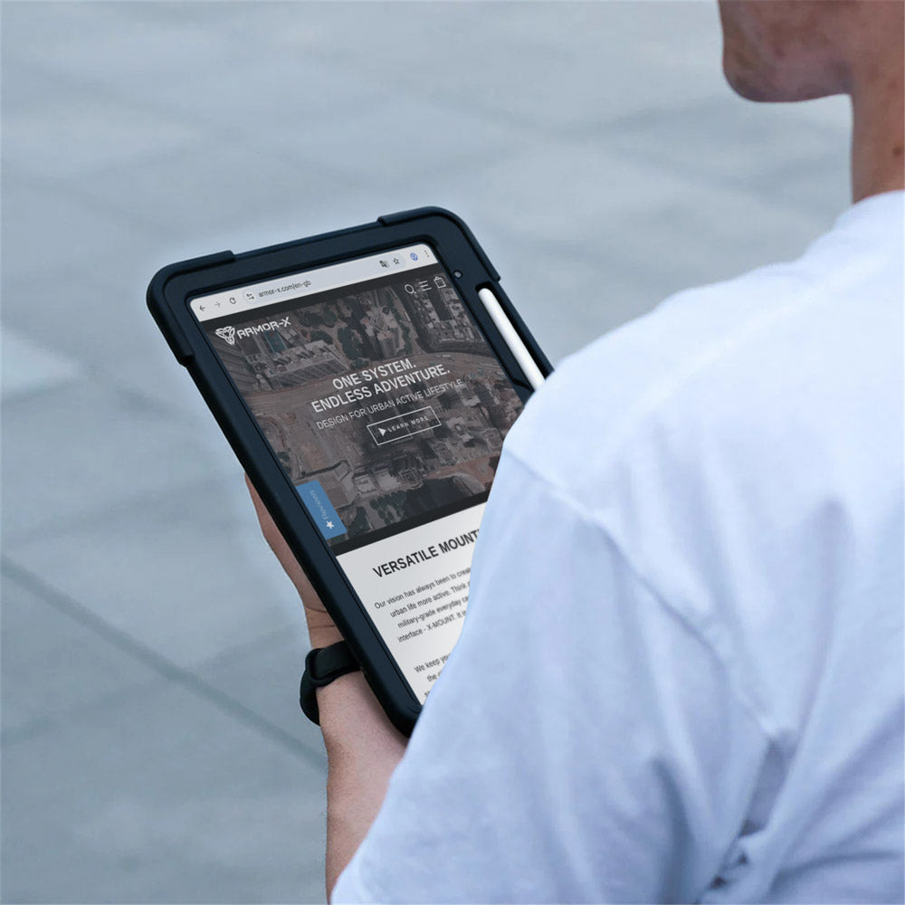 TPR-iPad-N5 | iPad 11-Inch (11th Gen / A16) | Rainproof military grade rugged case with hand strap and kick-stand