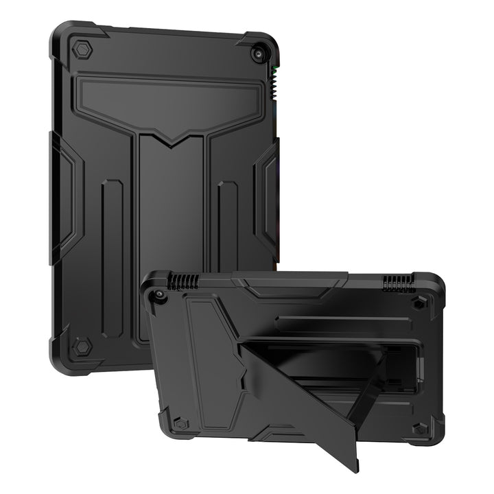 ARMOR-X Amazon Fire HD 10 2021 / Fire HD 10 Plus 2021 shockproof case, 3 layers impact protection cover. Rugged case with kick stand.