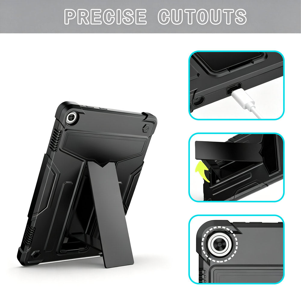 ARMOR-X Lenovo Tab M10 ( Gen3 ) TB328 shockproof case. Folded T-shaped kickstand support both portrait and landscape mode. Work perfectly for APPs need both viewing modes.