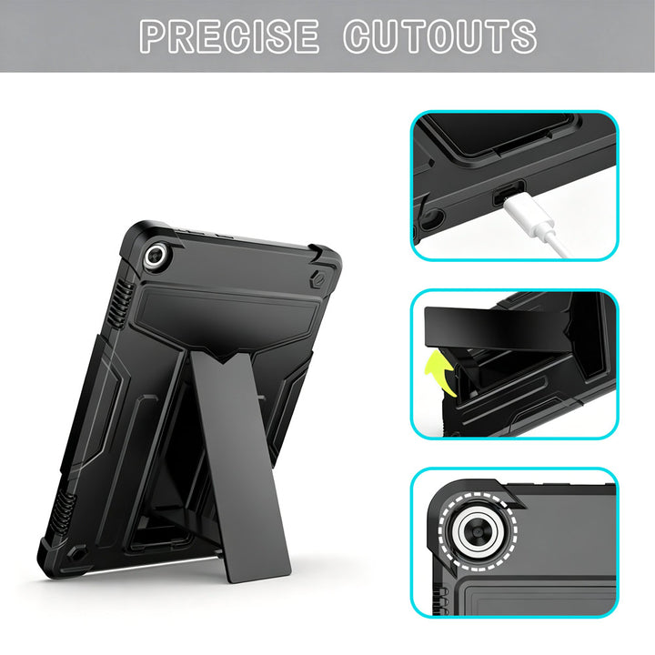 ARMOR-X Lenovo Tab M10 ( Gen3 ) TB328 shockproof case. Folded T-shaped kickstand support both portrait and landscape mode. Work perfectly for APPs need both viewing modes.