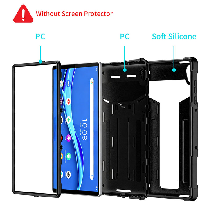 ARMOR-X Lenovo Tab M10 HD (2nd Gen) TB-X306F shockproof case, impact protection cover with kick stand. 3 layers impact resistant design.