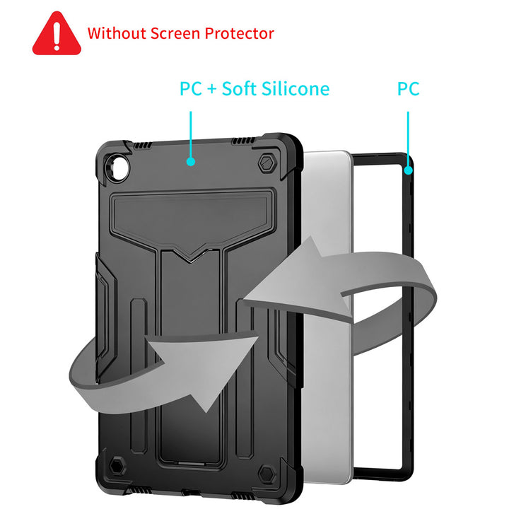 ARMOR-X Lenovo Tab M10 Plus ( Gen3 ) TB125 / TB128 shockproof case, impact protection cover with kick stand. 3 layers impact resistant design.