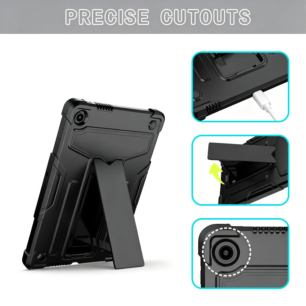 ARMOR-X Lenovo Tab K10 Gen 2 TB311 / Lenovo Tab ( 10.1" TB311 ) shockproof case. Folded T-shaped kickstand support both portrait and landscape mode. Work perfectly for APPs need both viewing modes.