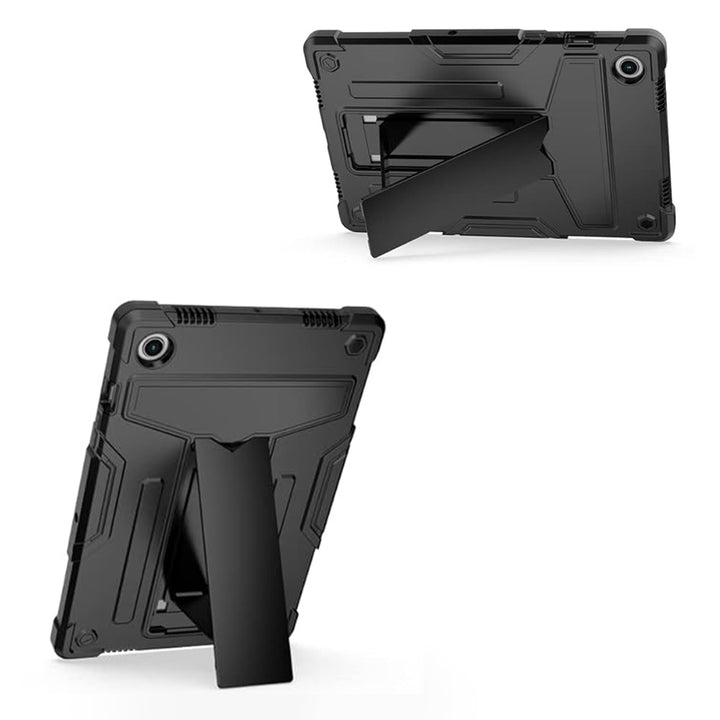 ARMOR-X Samsung Galaxy Tab A11+ A11 Plus ( 11" ) SM-X230 / SM-X235 / SM-X236 shockproof case. Folded T-shaped kickstand support both portrait and landscape mode. Work perfectly for APPs need both viewing modes.