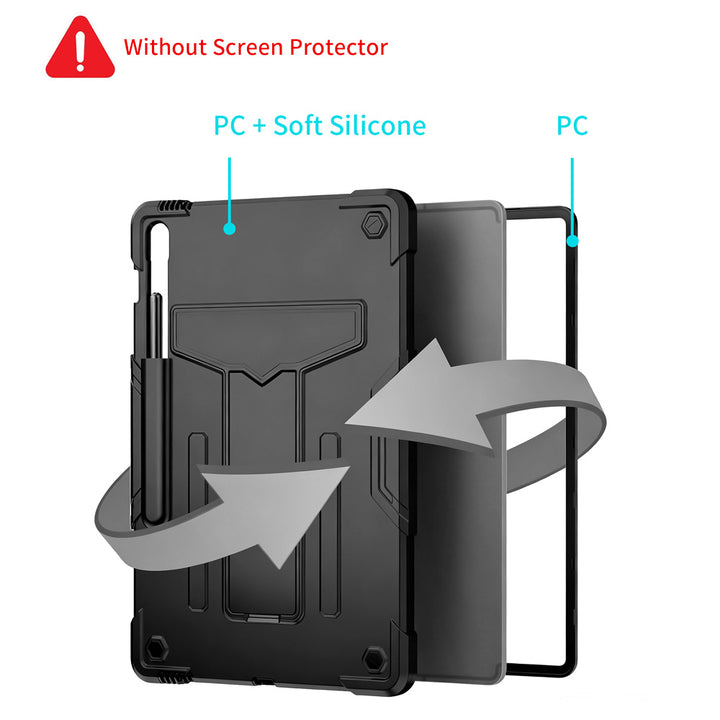 ARMOR-X Samsung Galaxy Tab S10 FE+ S10 FE Plus SM-X620 X626 X628 shockproof case, impact protection cover with kick stand. 3 layers impact resistant design.