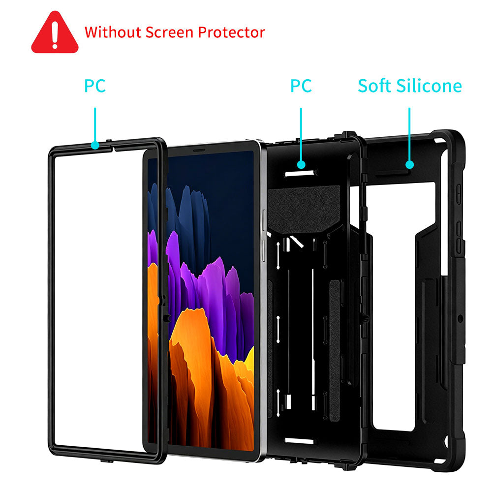 ARMOR-X Samsung Galaxy Tab S7 SM-T870 / SM-T875 / SM-T876B shockproof case, impact protection cover with kick stand. 3 layers impact resistant design.