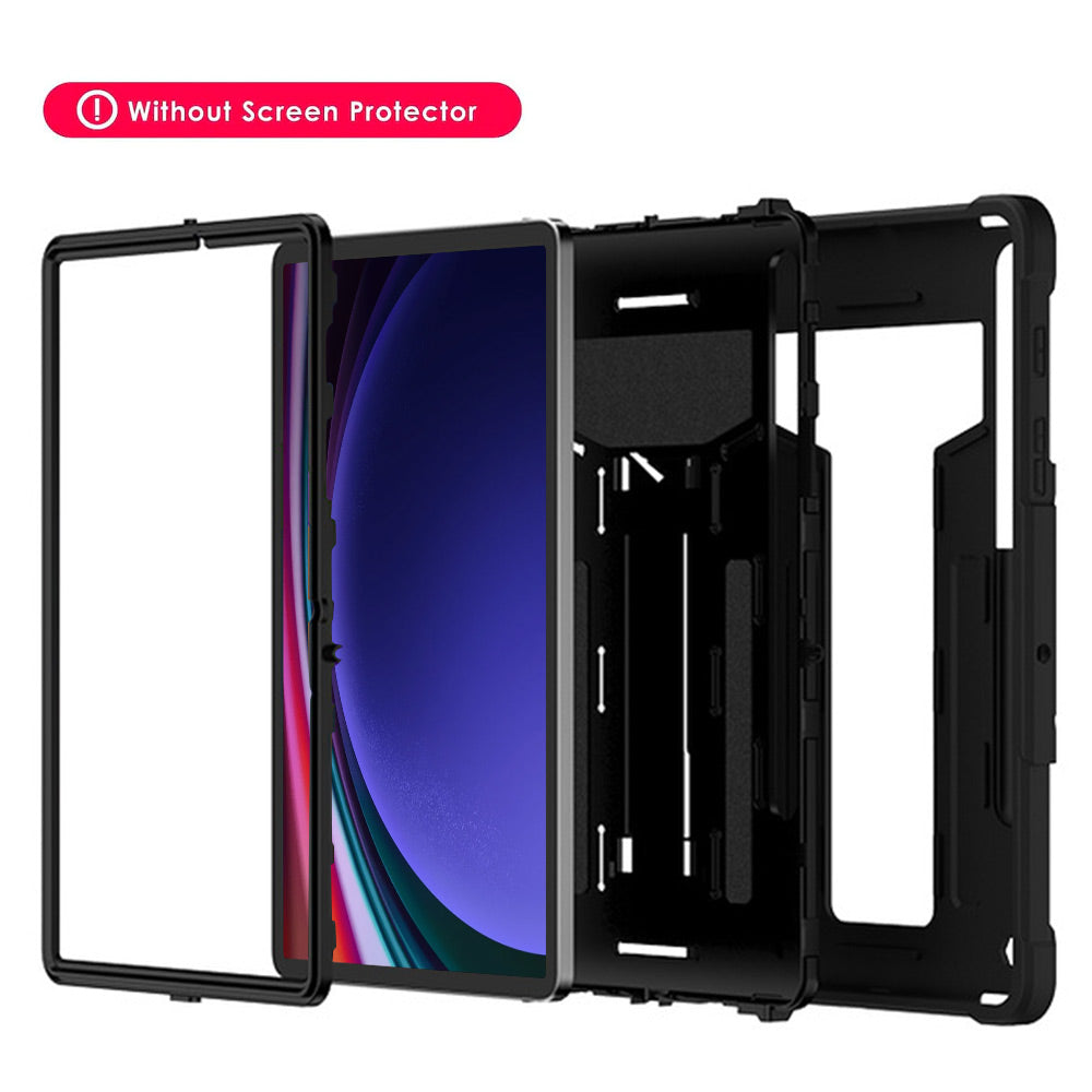 ARMOR-X Samsung Galaxy Tab S9 SM-X710 / X716 shockproof case, impact protection cover with kick stand. 3 layers impact resistant design.