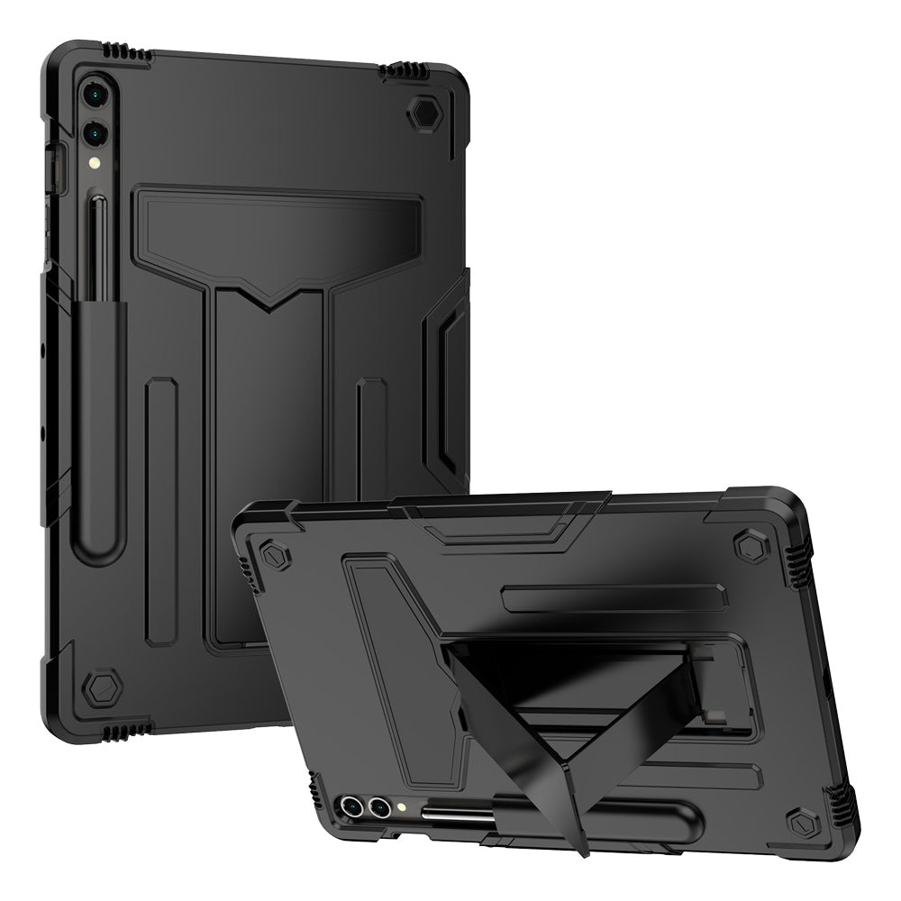 ARMOR-X Samsung Galaxy Tab S9+ S9 Plus SM-X810 / X816 shockproof case, 3 layers impact protection cover. Rugged case with kick stand.
