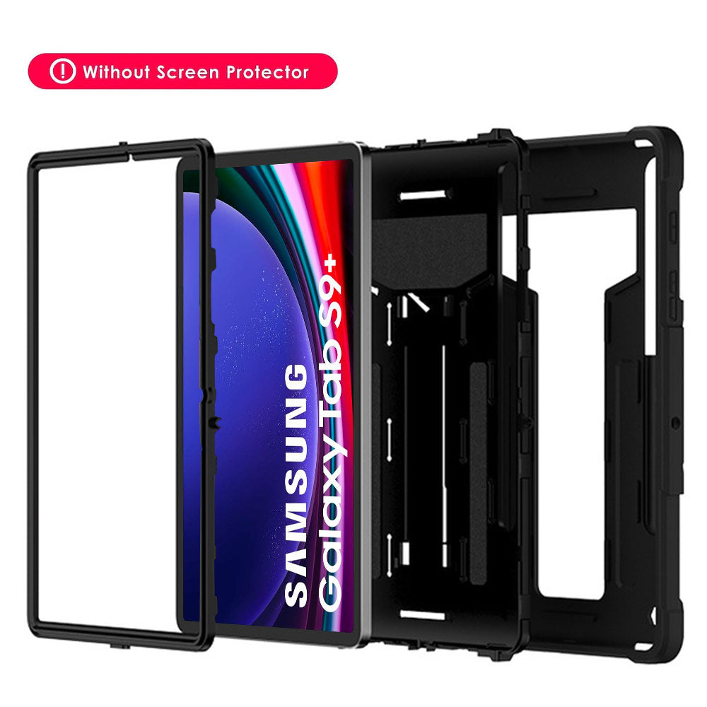 ARMOR-X Samsung Galaxy Tab S9+ S9 Plus SM-X810 / X816 shockproof case, impact protection cover with kick stand. 3 layers impact resistant design.