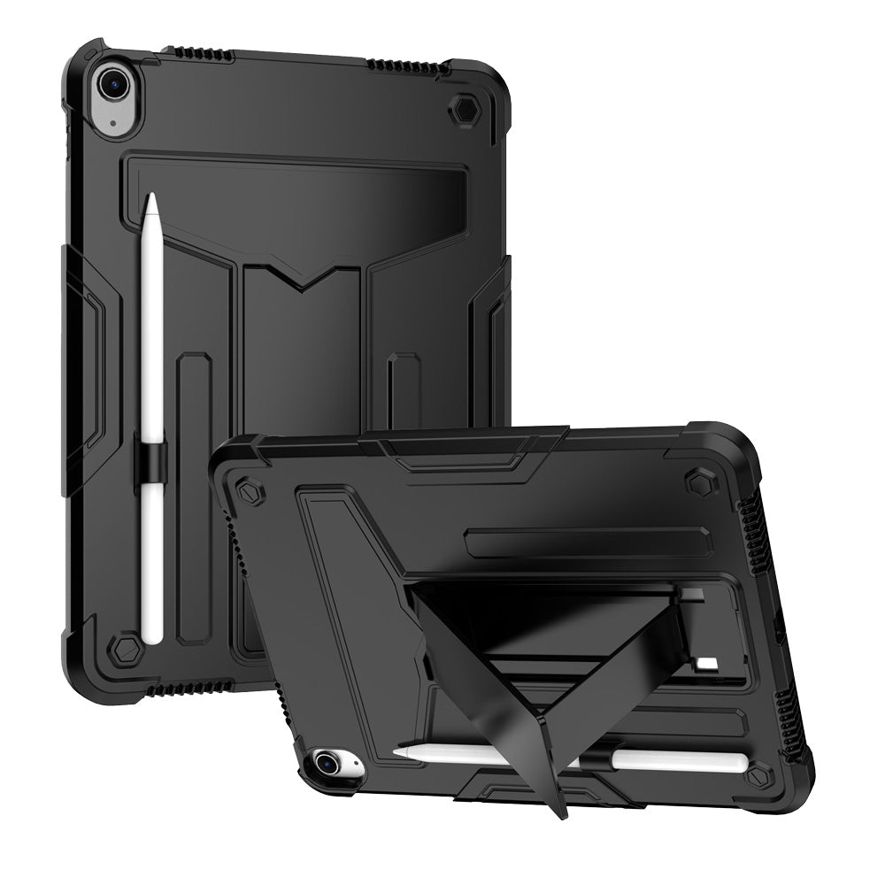 ARMOR-X iPad Air 4 2020 / iPad Air 5 2022 shockproof case, 3 layers impact protection cover. Rugged case with kick stand.