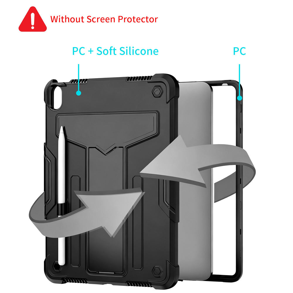 ARMOR-X iPad Air 11 (M2) / (M3) / (M4) shockproof case, impact protection cover with kick stand. 3 layers impact resistant design.