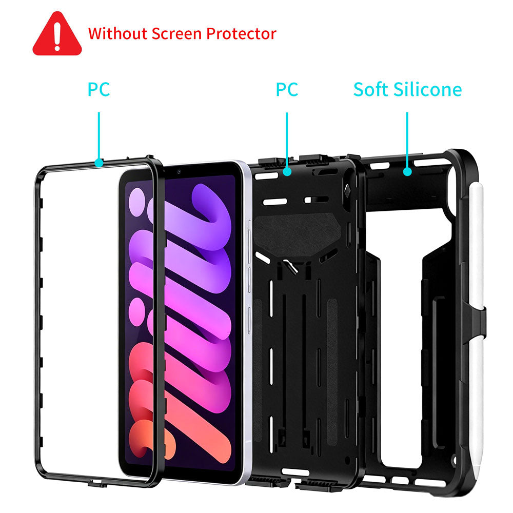 ARMOR-X iPad mini 6 shockproof case, impact protection cover with kick stand. 3 layers impact resistant design.