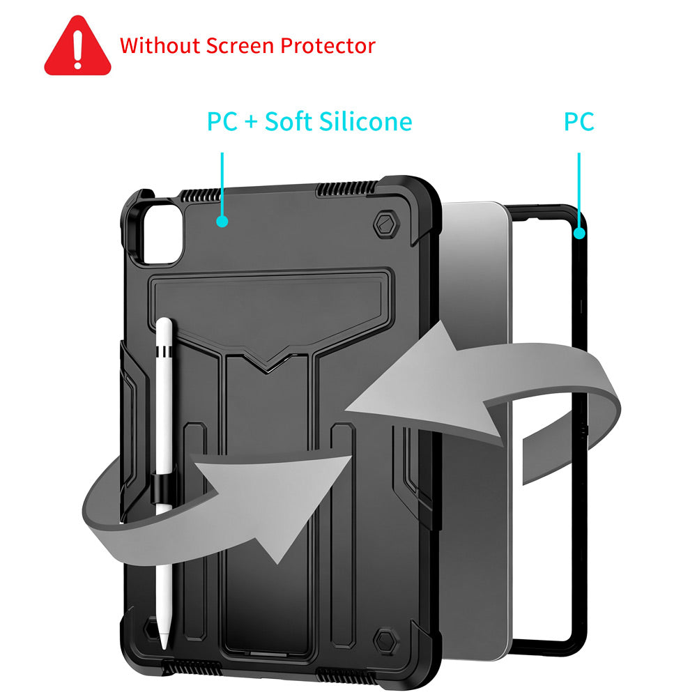 ARMOR-X iPad 10.2 (7th &amp; 8th &amp; 9th Gen.) 2019 / 2020 / 2021 shockproof case, impact protection cover with kick stand. 3 layers impact resistant design.