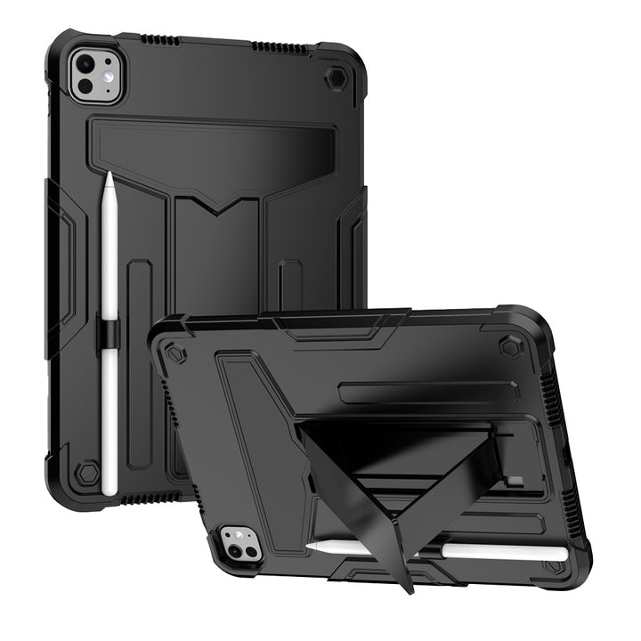 ARMOR-X iPad Pro 11 (M4) / (M5) shockproof case, 3 layers impact protection cover. Rugged case with kick stand.