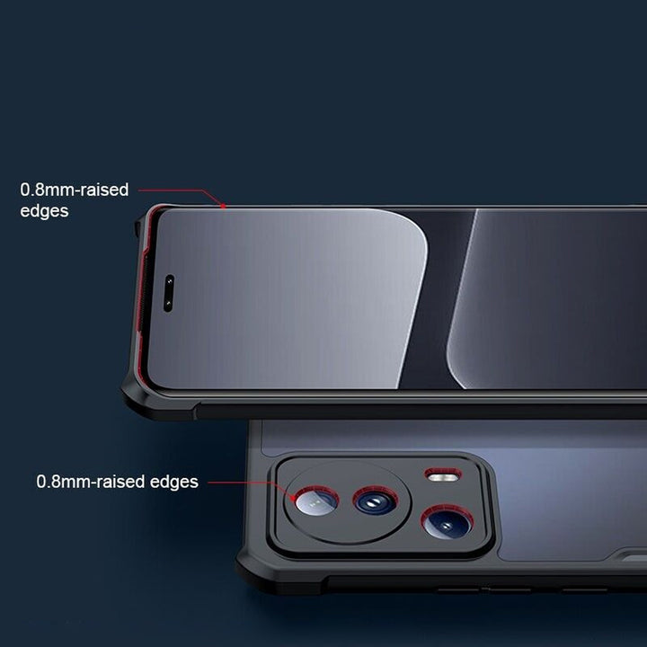 ARMOR-X Xiaomi 13 Lite slim rugged shockproof cases. Raised edge provides great protection for camera / screen from drops.