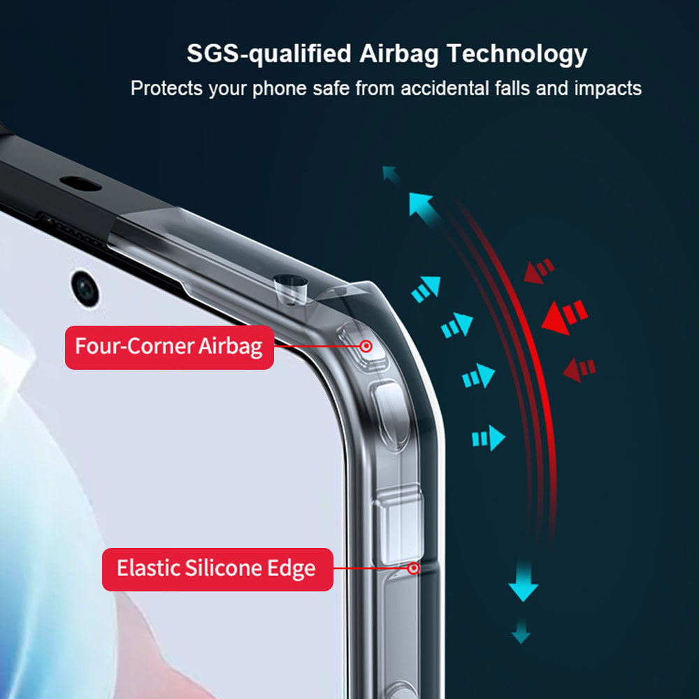 ARMOR-X OPPO Reno11 F 5G slim rugged shockproof case with raised edge for screen and camera protection.