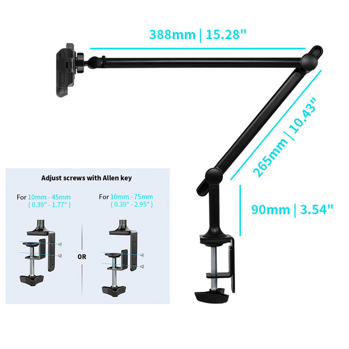 UCP-X141 | Aluminium Adjustable Arm Clamp Universal Mount | Design for Phone