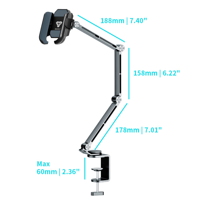 UCP-X143 | Foldable Arm Desk Clamp Universal Mount | Design for Phone