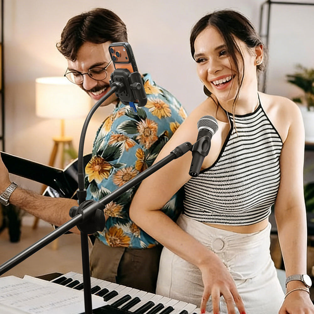 UCP-X185 | Tripod Floor Stand Universal Mount With Boom Microphone Arm | Design for Phone