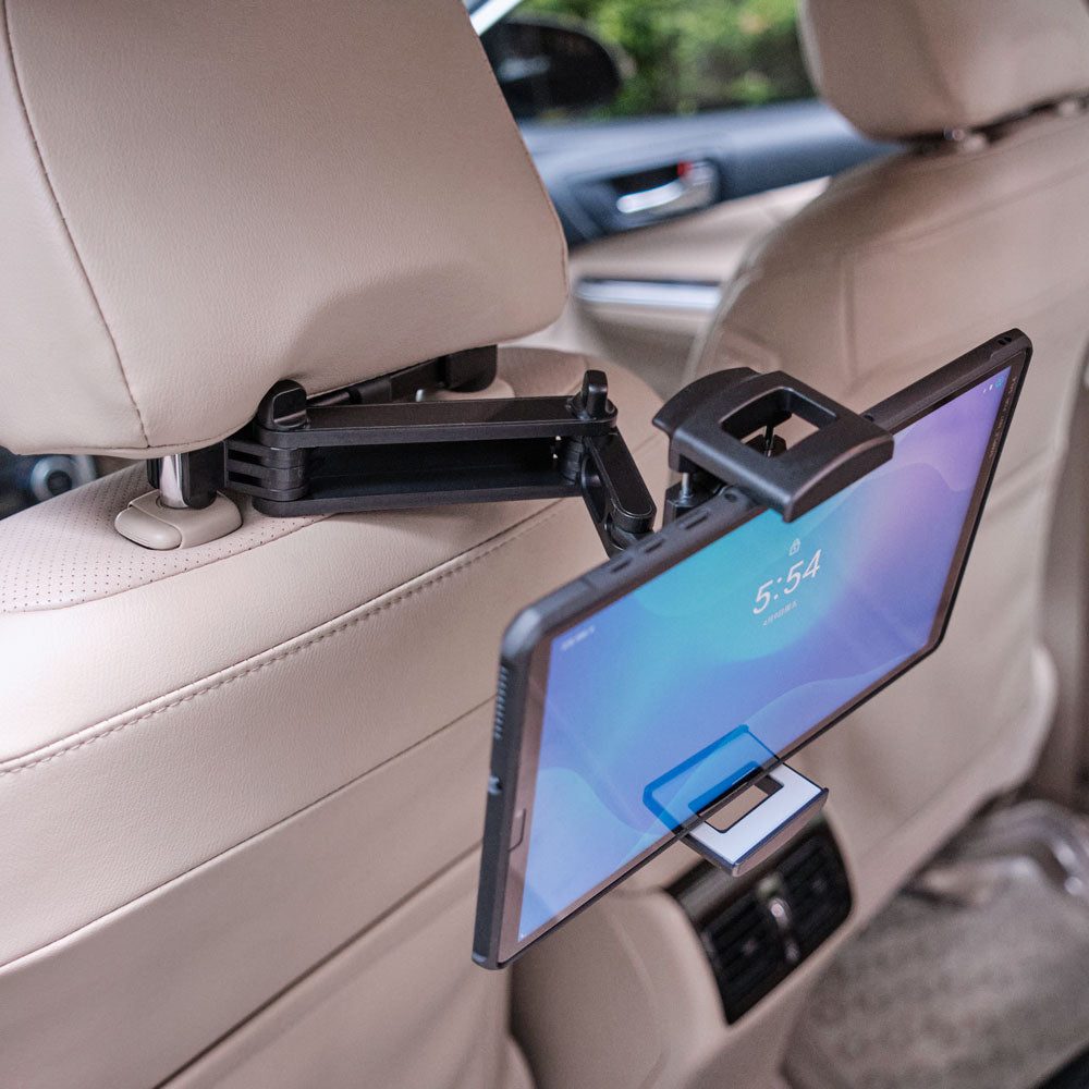 ARMOR-X Back Seat Mount for Tablet. Ideal for rear passengers watching movies, reading e-books, playing games, etc. during road trips.