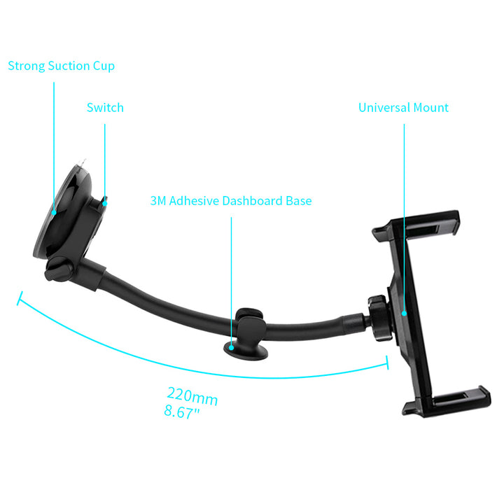 UCT-X122 | Gooseneck Suction Mount Universal Mount | Design for Tablet