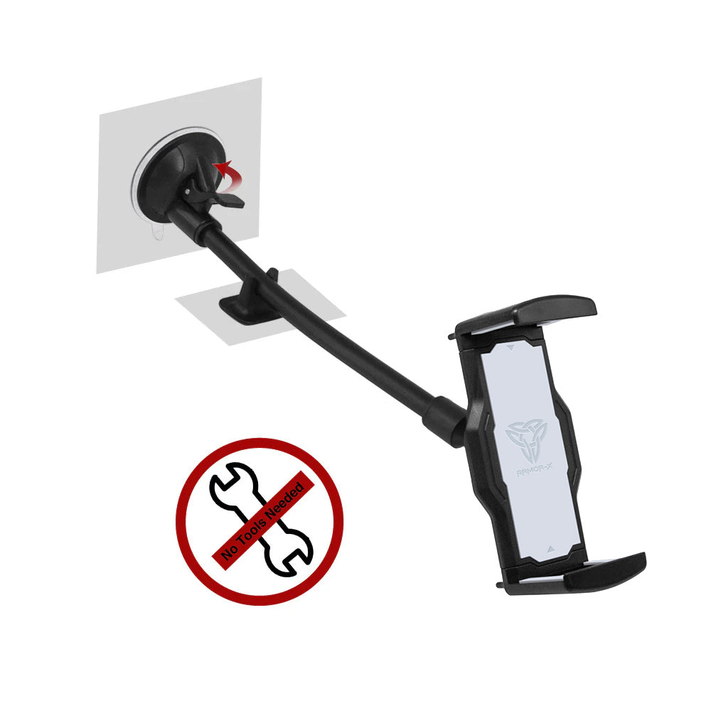 ARMOR-X Flexi Arm Suction Cup Mount Universal Mount. Easy to install.