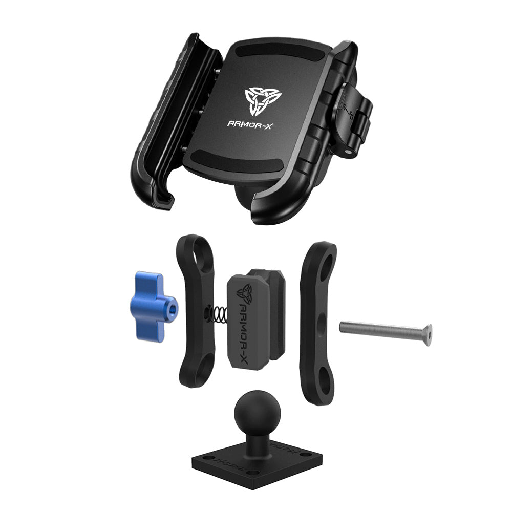 ARMOR-X AMPS Drill-down Universal Mount for phone, free to rotate your device with full 360 degrees to get the best view.