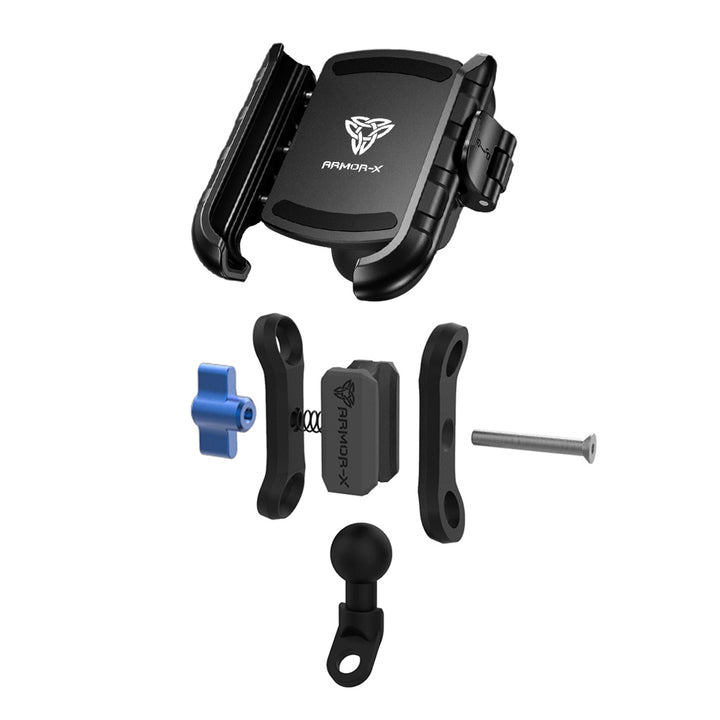 ARMOR-X Motorcycle Mirror Universal Mount for phone, free to rotate your device with full 360 degrees to get the best view.
