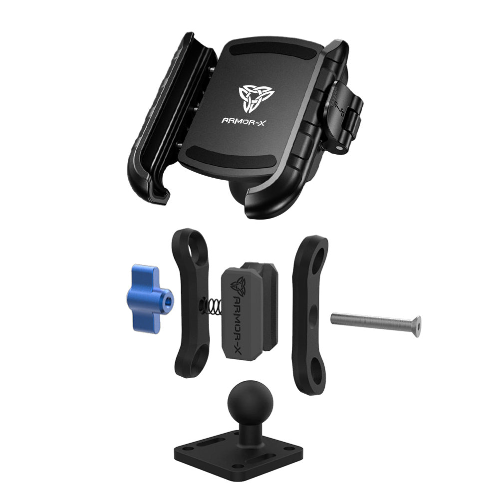 ARMOR-X Square Drill-Down Universal Mount for phone, free to rotate your device with full 360 degrees to get the best view.