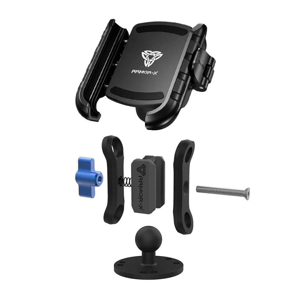 ARMOR-X 2.5" Round Plate AMPS Universal Mount for phone, free to rotate your device with full 360 degrees to get the best view.