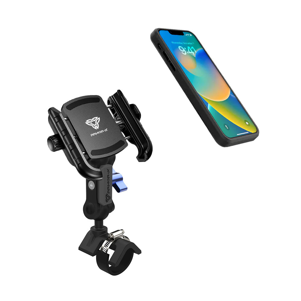 ARMOR-X Handle Bar Rail Universal Mount for phone, free to rotate your device with full 360 degrees to get the best view.
