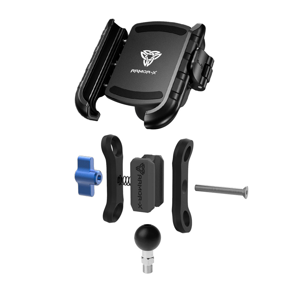 ARMOR-X One Inch Ball Base M10 Male Thread Motorcycle Universal Mount for phone, free to rotate your device with full 360 degrees to get the best view.