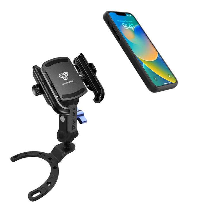 ARMOR-X Motorcycle Fuel Tank Cap Universal Mount ( large ) for phone, free to rotate your device with full 360 degrees to get the best view.