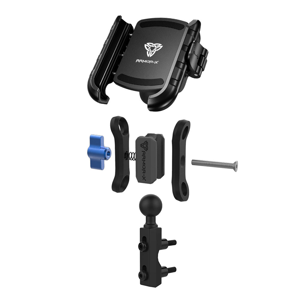 ARMOR-X Motorcycle Brake / Clutch / Perch Universal Mount for phone, free to rotate your device with full 360 degrees to get the best view.