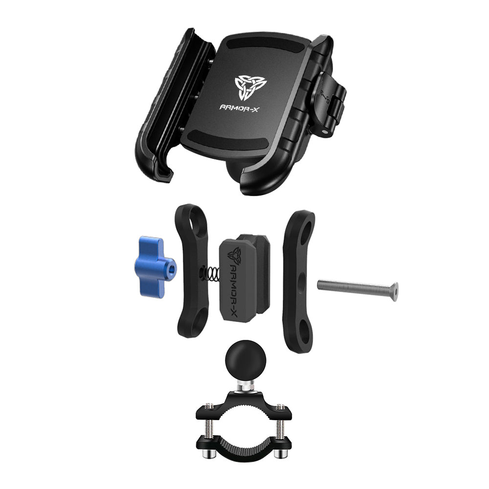 ARMOR-X Handlebar Rail Universal Mount for phone, free to rotate your device with full 360 degrees to get the best view.