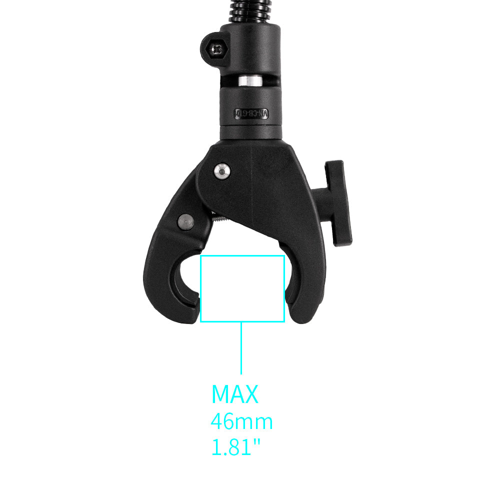 ARMOR-X Adjustable Gooseneck Tough Clamp Universal Mount for phone. Clamp fits Desks, Tables, Sideboards, or Beds with a max thickness of 46mm(1.81").