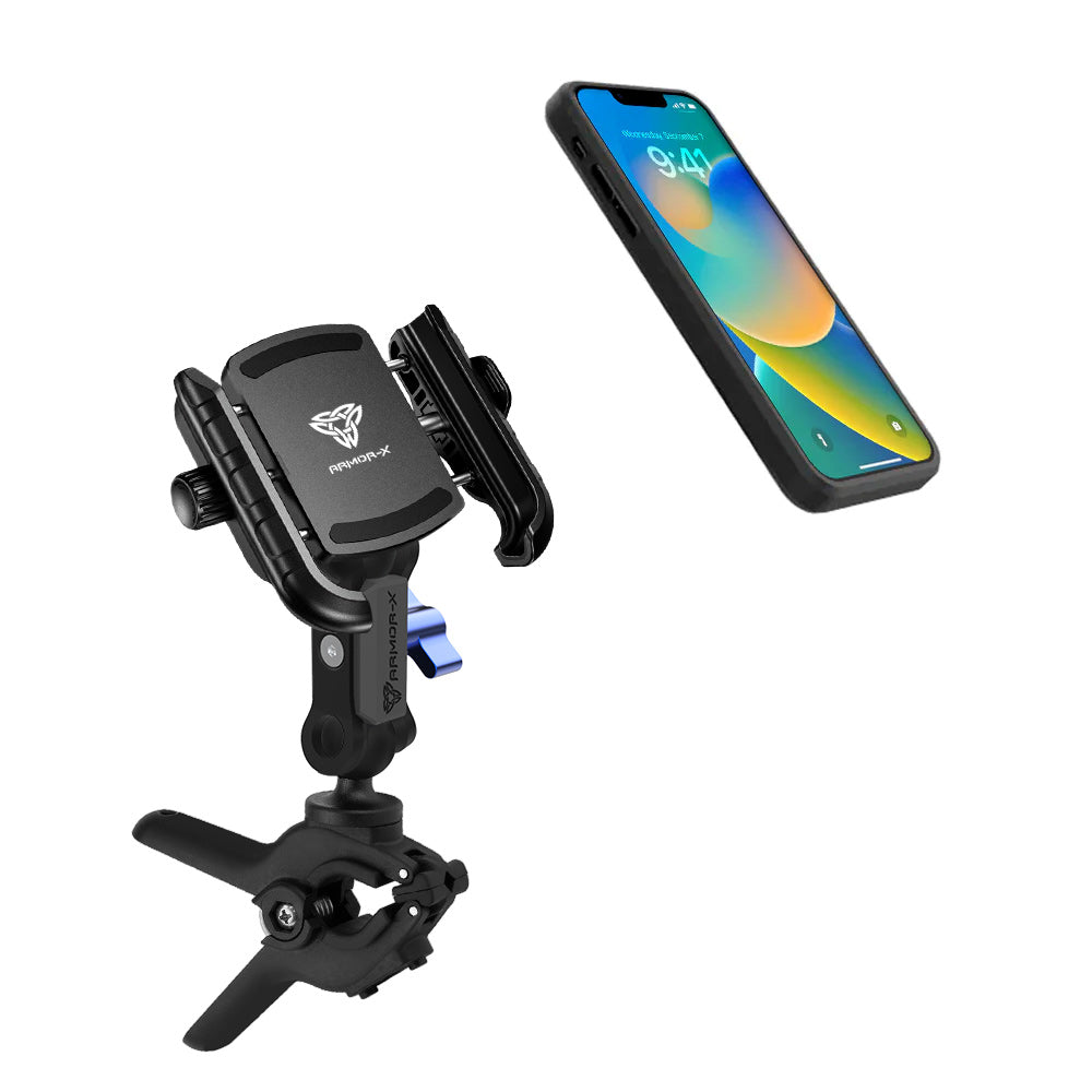 ARMOR-X Tough Spring Clamp Mount Universal Mount for phone, free to rotate your device with full 360 degrees to get the best view.