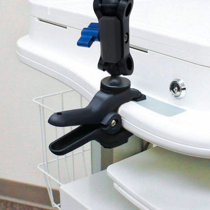 ARMOR-X Tough Spring Clamp Mount Universal Mount for phone. Clamp fits desks, tables, sideboards, or beds with a max thickness of 40mm (1.57").